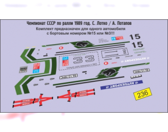 Декаль Москвич-2141 4х4 Чемпионата СССР по ралли (1989)