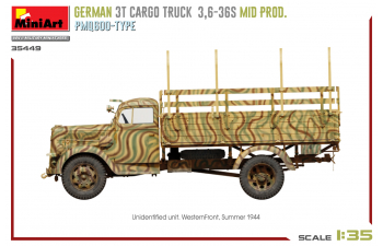 Сборная модель OPEL Blitz Pmq600 Type German 3t Cargo Military Truck 1952