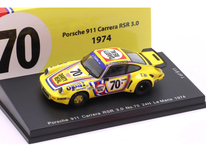 PORSCHE 911 Carrera RSR 3.0 №70 24H Le Mans R.Touroul/H.Cachia/D.Rua (1974), yellow