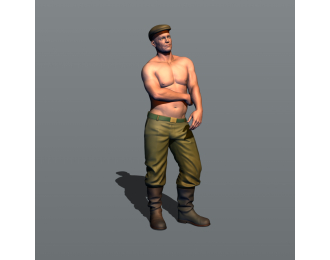 Фигура Тракторист ожидающий (масштаб 1:24), окрашенная