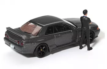 NISSAN Skyline GT-R (R32) Gunmetal с фигуркой Matsuda