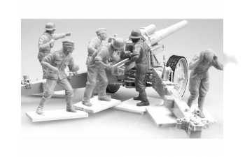 Сборная модель Солдаты немецкие артиллеристы, расчёт гаубицы