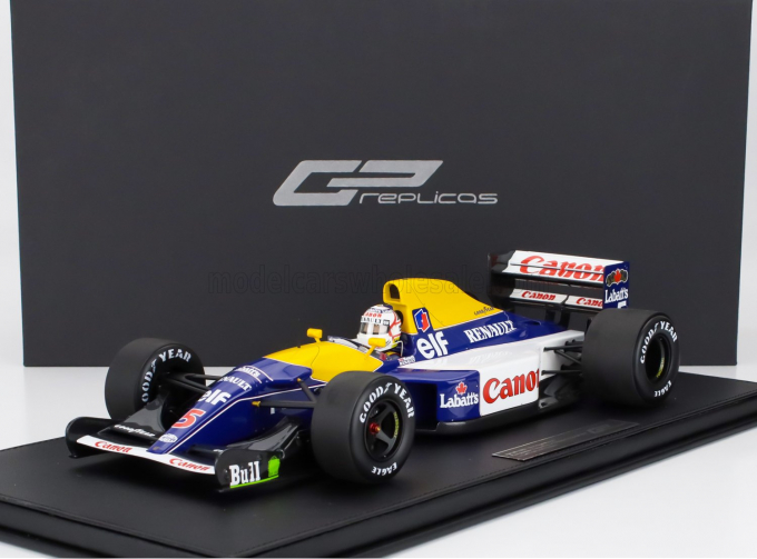 WILLIAMS F1 Fw14b Renault №5 World Champion Pole Postition Fastest Lap And Winner British Gp (with Pilot Figure) (1992) Nigel Mansell, Blue Yellow White