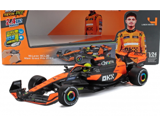 McLAREN F1 Mcl38 Team Mclaren №4 Winner Miami Gp (2024) First F1 Victory Lando Norris, Orange Black