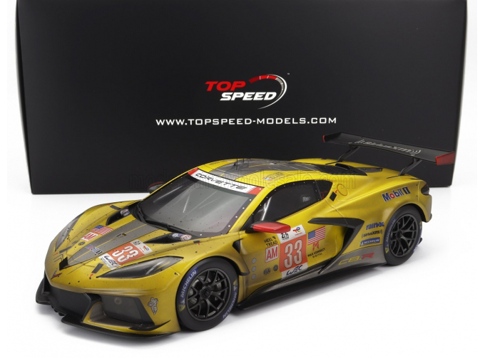 CHEVROLET Corvette C8.r 5.5l V8 Team Corvette Racing N 33 ( After Race Weathered) Winner Lmgte Am Class 24h Mans (2023) N.Catsburg - B.Keating - N.varrone, Yellow Grey