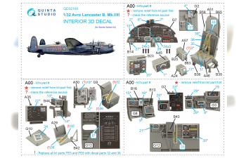 3D Декаль интерьера кабины Avro Lancaster B. Mk.I/III (Border Model)