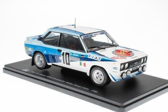 FIAT 131 Abarth Team Fiat Italia (night Version) №10 Winner Rally Montecarlo (1980) Walter Rohrl - Christian Geistdorfer, White 2 Tone Blue