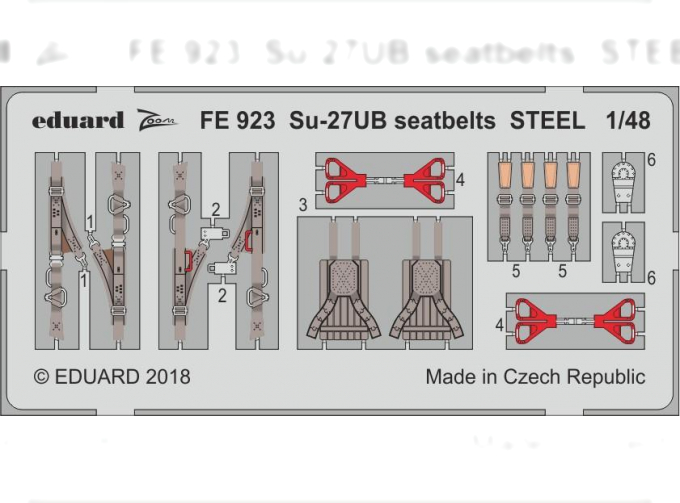 Фототравление для модели Su-27UB seatbelts STEEL