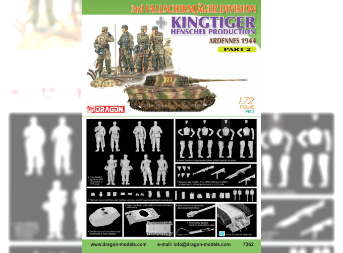 Сборная модель 3rd Fallschirmjager Division + Kingtiger Henschel Production Part 2