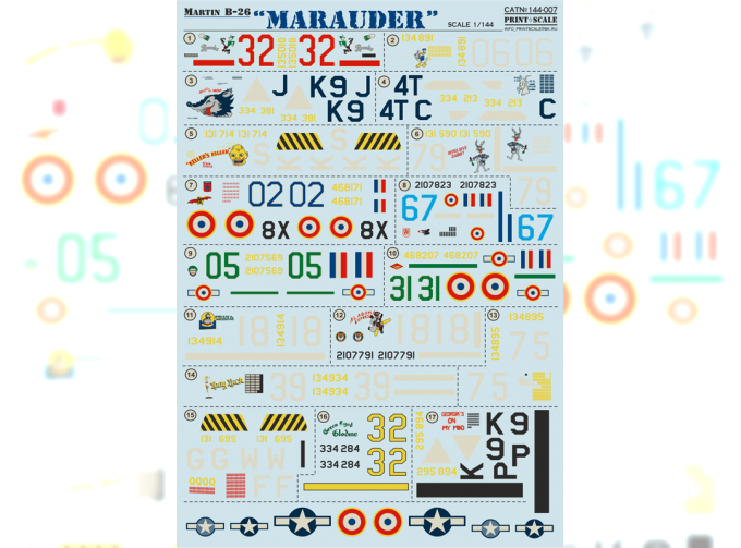 NEW B-26 Marauder Wet decal