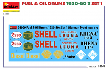 Сборная модель топливные и масляные бочки военные / Fuel & Oil Drums Military 1930-50