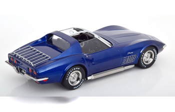 CHEVROLET Corvette C3 with removable roof parts and side pipes (1972), blue metallic