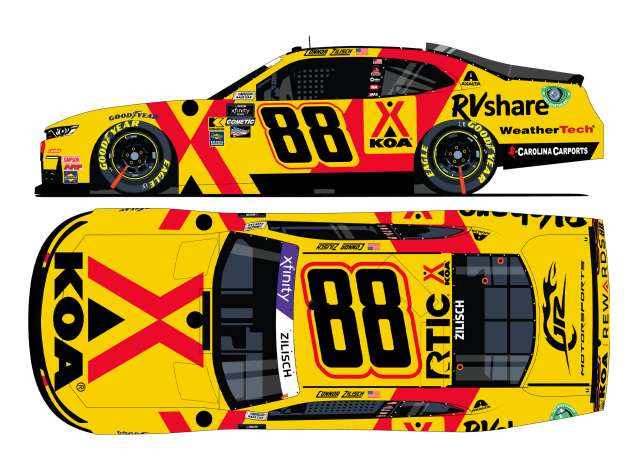 Chevrolet #88 Connor Zilisch *88 KOA*, yellow/red 2025