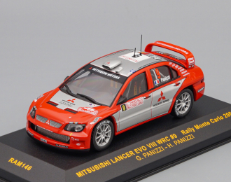 MITSUBISHI Lancer EvoVIII WRC #9 G.PANIZZI-H.PANIZZI Rally Monte Carlo 2004, red / silver