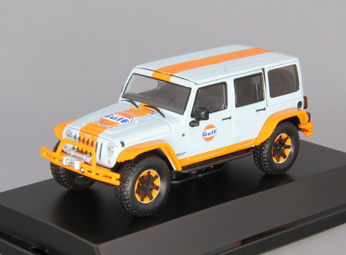 JEEP Wrangler 4х4 Unlimited "Gulf Oil" 5-dr Hard Top (2015), light blue with orange