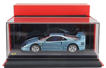FERRARI F40 (1987) - Con Vetrina - With Showcase, light blue