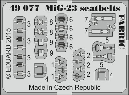 Фототравление для MiG-23 seatbelts FABRIC (ремни безопасности)