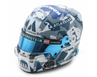 BELL HELMET Casco Helmet F1 Carlos Sainz Team Atlassian Williams Racing №55 British Gp (2025), Light Blue White