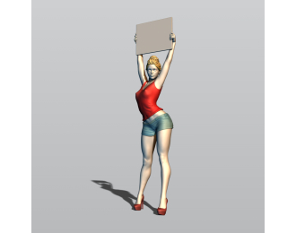 Фигура Красотка с табличкой, окрашенная, окрашенная