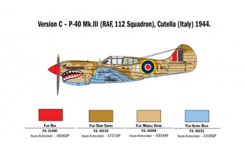 Сборная модель Самолёт P-40 E/K KITTYHAWK