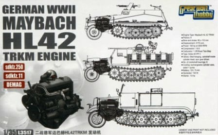 Сборная модель Двигатель Maybach HL42 TRKM для Sd.Kfz.250, Sd.Kfz.11,Demag