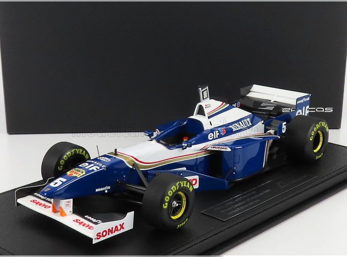 WILLIAMS F1 Fw18 Renault №5 Damon Hill Season (1996) World Champion - Con Vetrina - With Showcase, Blue White