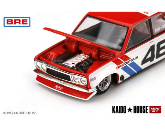 Kaido House Datsun 510 Pro Street BRE510 V2 #46, red/white/blue with 8 spoke rims