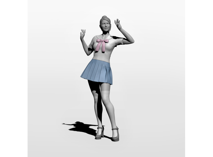 Фигура Японская школьница, окрашенная