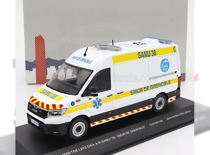 MAN Tge L2h2 Gifa A.r. Samu 38 Smur De Grenoble Ambulance (2020), White Yellow