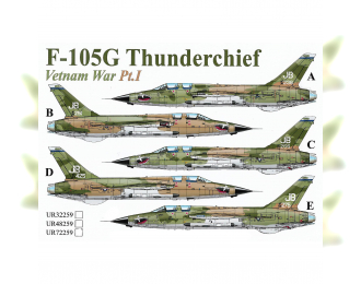 Декаль для F-105G Thunderchief Vietnam War Pt.1, с тех. надписями