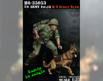 U.S. Army Inf.(4) K9 Scout Team / Разведывательная группа армии США (4) К9