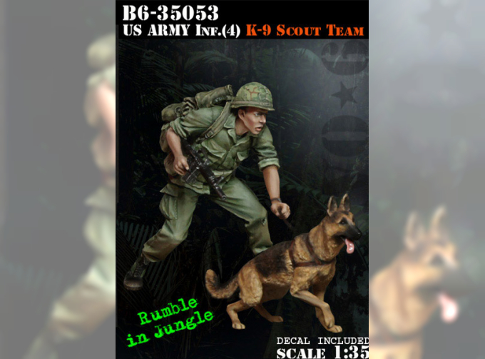 U.S. Army Inf.(4) K9 Scout Team / Разведывательная группа армии США (4) К9