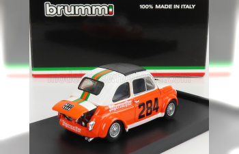 FIAT 500 Abarth 695ss Team Merano Corse Jagermeister N284 Colle Della Maddalena (1973) R.Menapace, White Orange Green