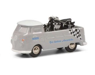 VOLKSWAGEN T1 + 1x BMW motorcycles *motorrad service*, grey / black