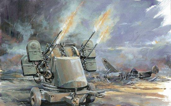 Сборная модель QUAD GUN TRAILER M55 (SMART KIT)