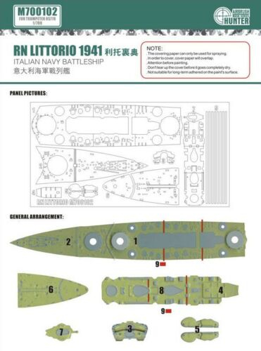 Маска окрасочная Italian Navy Battleship Rn Littorio 1941 (For Trumpeter 05778)