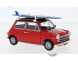 MINI Cooper 1300 (1974), red with Surf Board