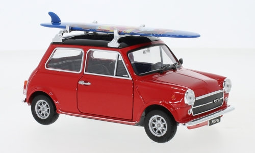 MINI Cooper 1300 (1974), red with Surf Board