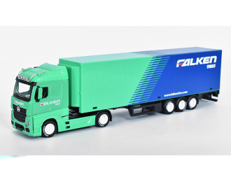 MERCEDES-BENZ Actros Gigaspace с полуприцепом "Falken Tires", green / blue