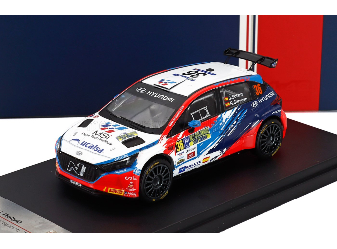 HYUNDAI I20 Rally2 Team Teo Martin Motorsport №36 Rally Islas Canarias (2023) Jan Solans - Rodrigo Sanjuan, White Red Fluo Blue