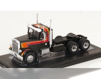 FREIGHTLINER Flc 120 64t Tractor Truck 3-assi (1977), Black Red Orange