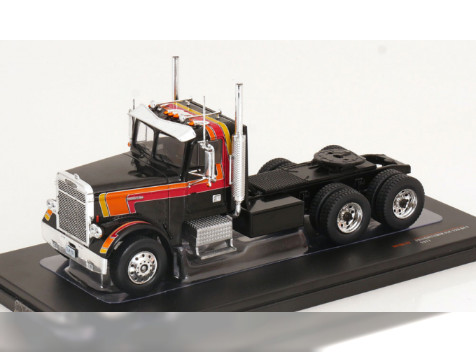 FREIGHTLINER Flc 120 64t Tractor Truck 3-assi (1977), Black Red Orange