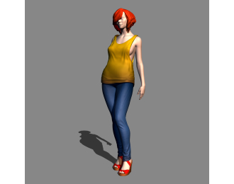 Фигура Девушка в майке, окрашенная