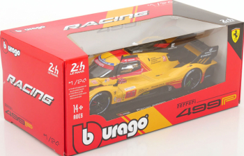 FERRARI 499p 3.0l Turbo V6 Team Af Corse №83 24h Le Mans (2024) Robert Kubica - Robert Shwartzman - Yifei Ye, Yellow Red