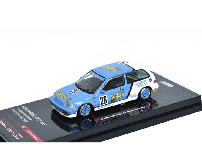 HONDA Civic EF3 No.26 Trampio Kawai Steel Macau Guia Race (1989), blue/white