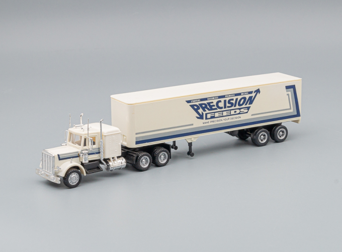 KENWORTH Tractor / 40' Trailer "Precision Feeds", white / black / blue / silver