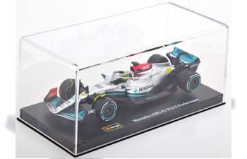 MERCEDES GP F1 W13e Team Mercedes-amg Petronas F1 N 44 Season 2022 Lewis Hamilton - With Helmet And Plastic Showcase, Silver Green