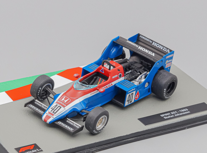 SPIRIT F1 201 Honda N40 Season (1983) Stefan Johansson, blue / red