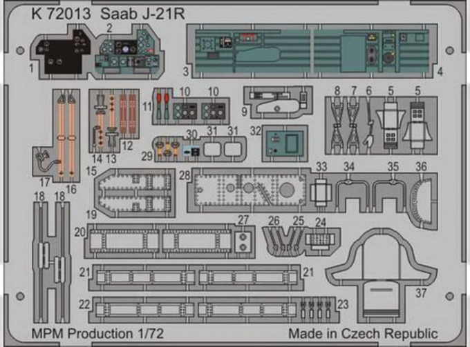 Фототравление SAAB J/A-21R