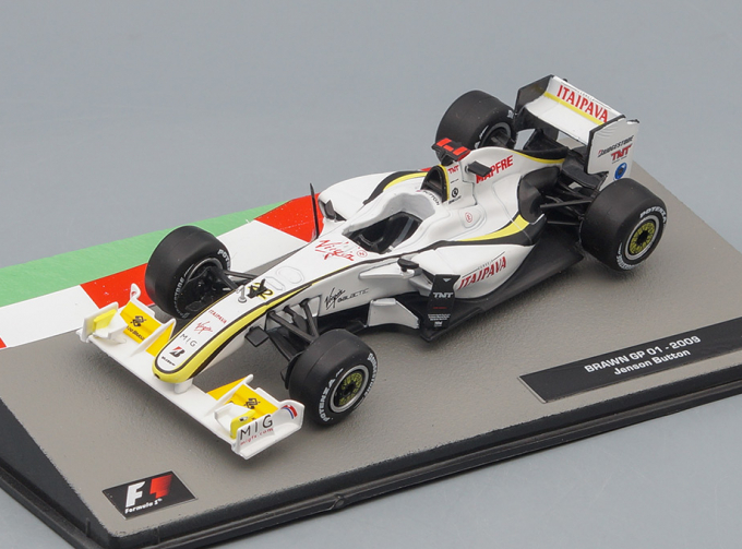 BRAWN GP F1 Mercedes Bgp001 №22 Jenson Button Season (2009) World Champion, White Yellow